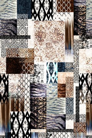 时尚拼接印花华亿平台图片