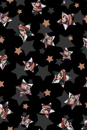 创意几何人像印花华亿平台图片