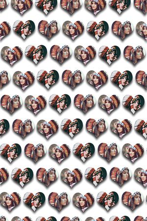 创意几何人像印花华亿平台图片