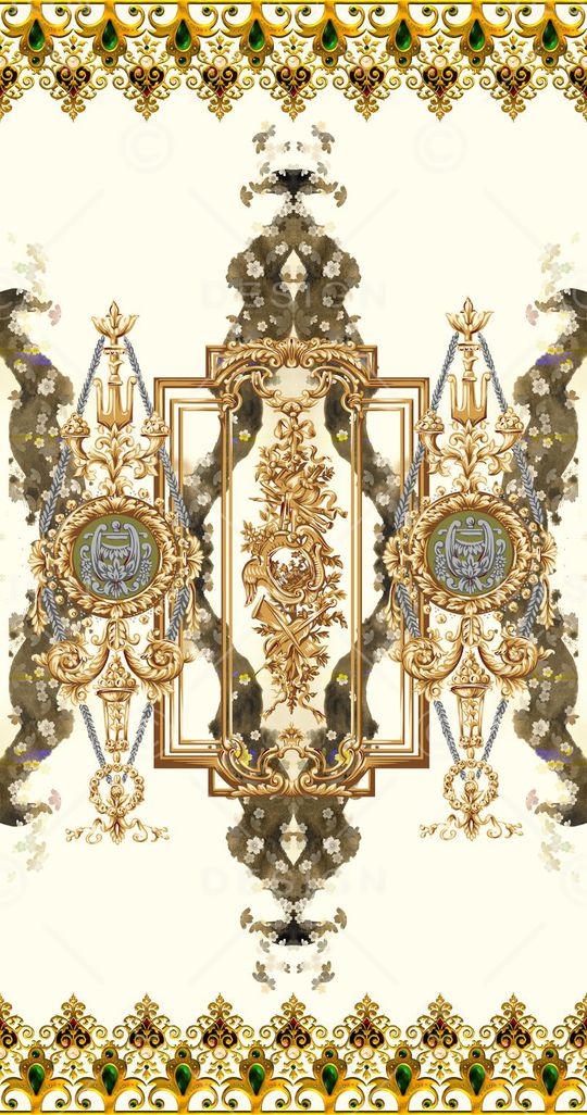 手绘欧式印花华亿平台图片