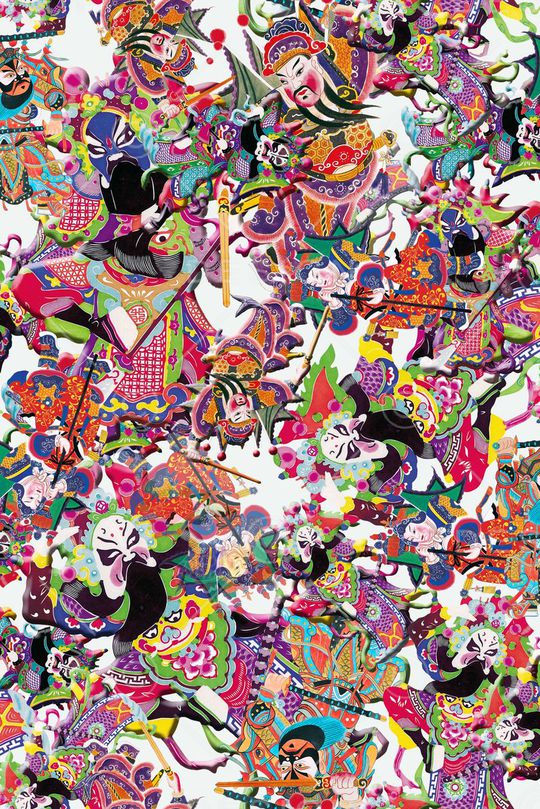 戏曲人物印花华亿平台图片