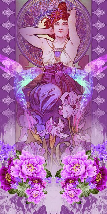 401182-欧式插画国画牡丹 民族花边 机理 