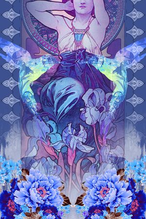 欧式插画印花华亿平台图片