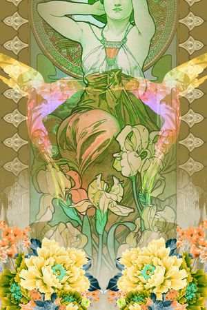 欧式插画印花华亿平台图片