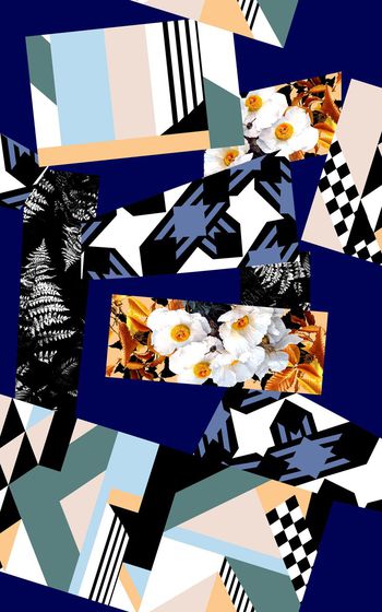 401197-几何花卉拼接设计