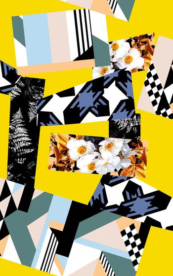 401198-几何花卉拼接设计