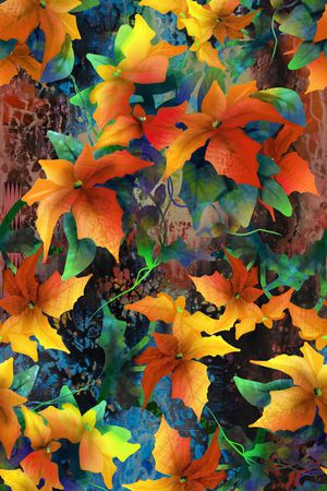 手绘效果印花华亿平台图片