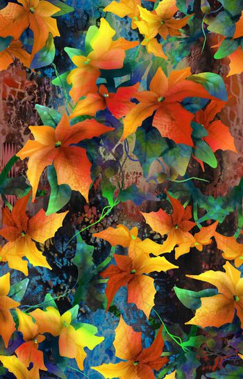 手绘效果印花华亿平台图片