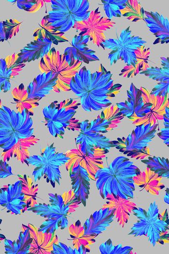 401319-写意撞色秋天的树叶针叶植物秋冬半身