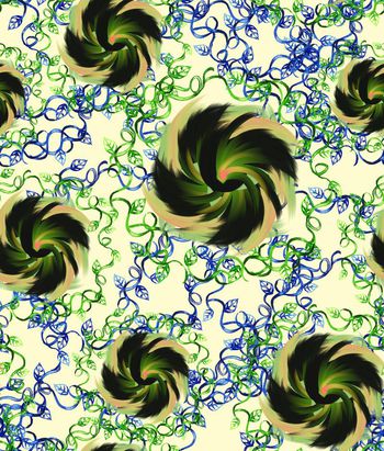 手绘效果印花华亿平台图片