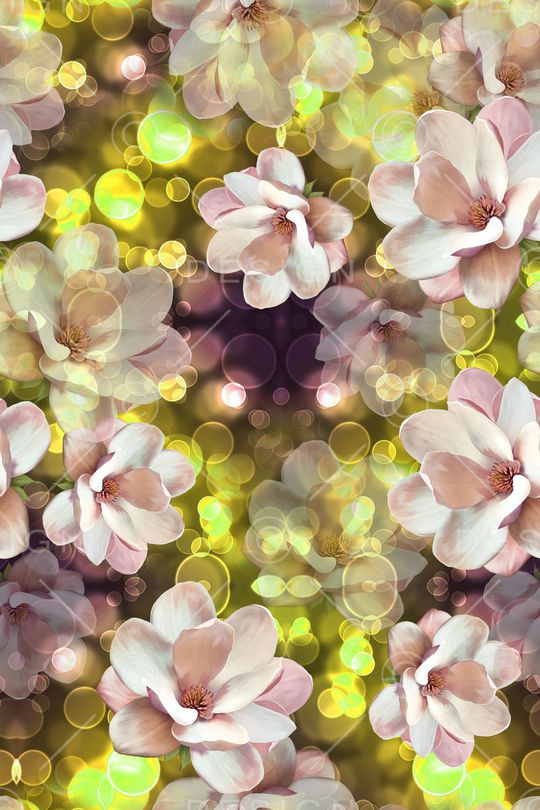 白色花卉印花华亿平台图片