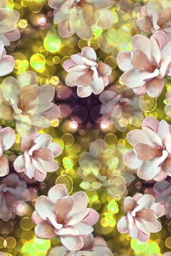 401357-梦幻花卉白色花朵女装华亿平台