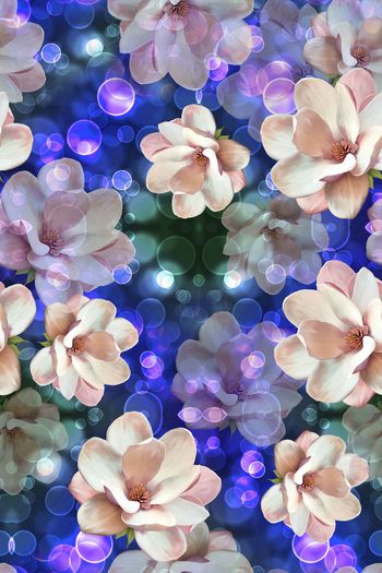 401358-梦幻花卉白色花朵女装华亿平台