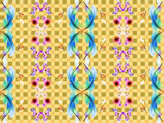 几何抽象印花华亿平台图片