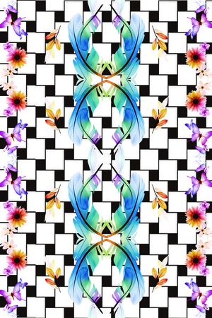 几何抽象印花华亿平台图片