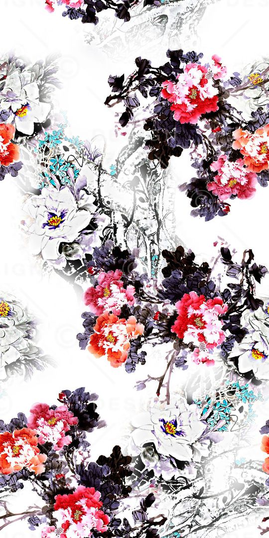 水墨印花华亿平台图片