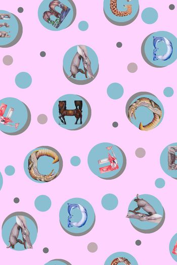 402036-动物 字母  波普点 清新雅致