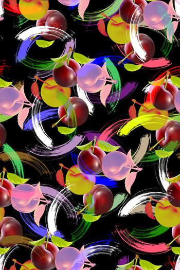 402171-写意笔触热带风情水果组合大牌风格花