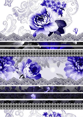 402260-中国风花卉组合蕾丝几何花边装饰女装