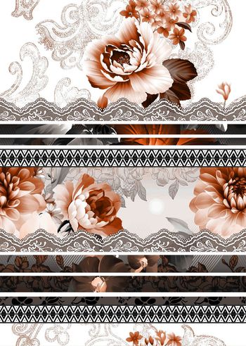 402261-中国风花卉组合蕾丝几何花边装饰女装