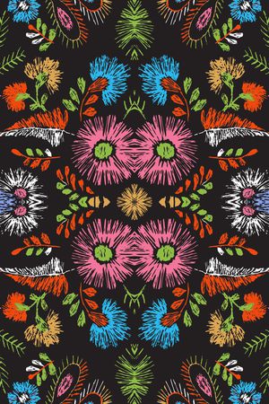 外国风情七彩老人服饰绣花印花华亿平台图片