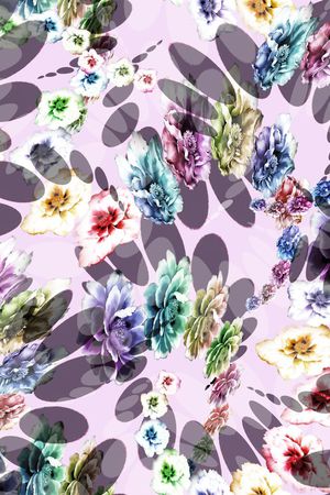 几何花卉印花华亿平台图片