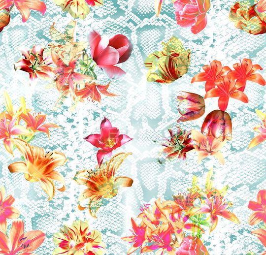 花卉印花华亿平台图片