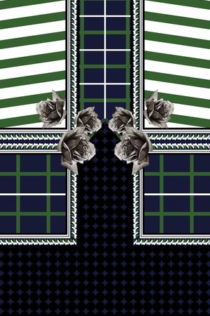 黑白花卉印花华亿平台图片