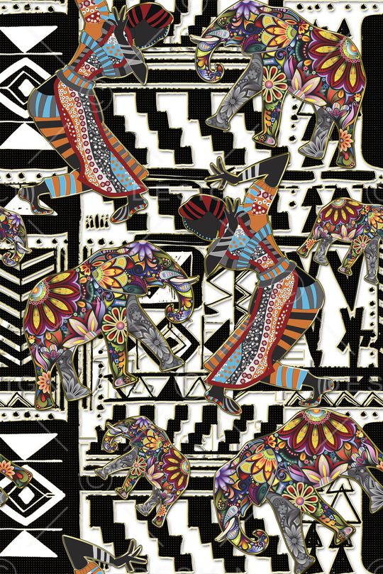 非洲象印花华亿平台图片