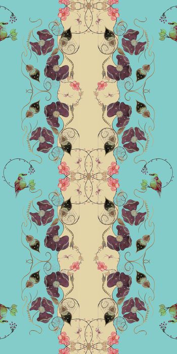 403424-清新 定位 可爱 线条 手绘花卉 