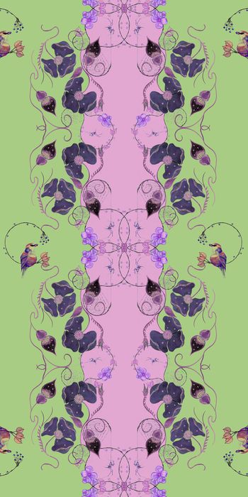 403426-清新 定位 可爱 线条 手绘花卉 