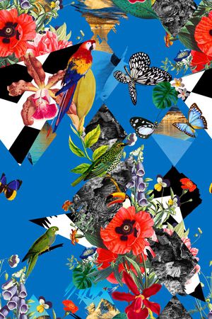 数码 时尚大牌 几何花鸟印花华亿平台图片