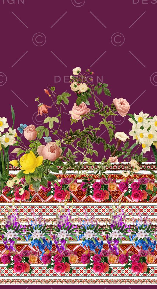 花卉印花华亿平台图片