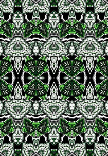 403512-欧式花纹腰果佩兹利腰果花几何镜像拼