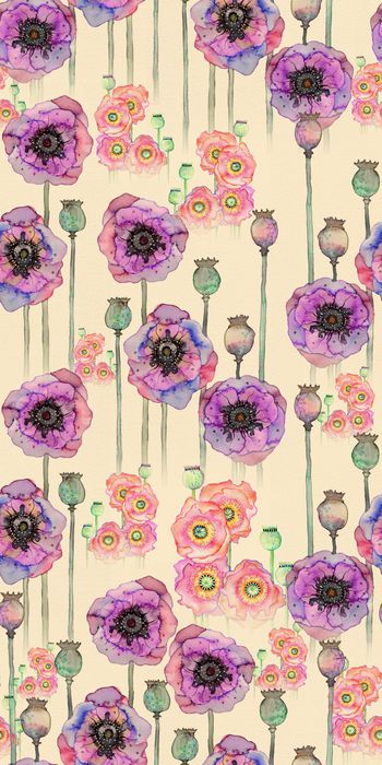 403706-手绘 清新 水彩 花卉 服装 面料