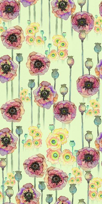 403707-手绘 清新 水彩 花卉 服装 面料