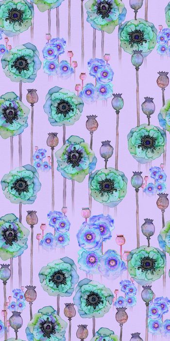 403708-手绘 清新 水彩 花卉 服装 面料