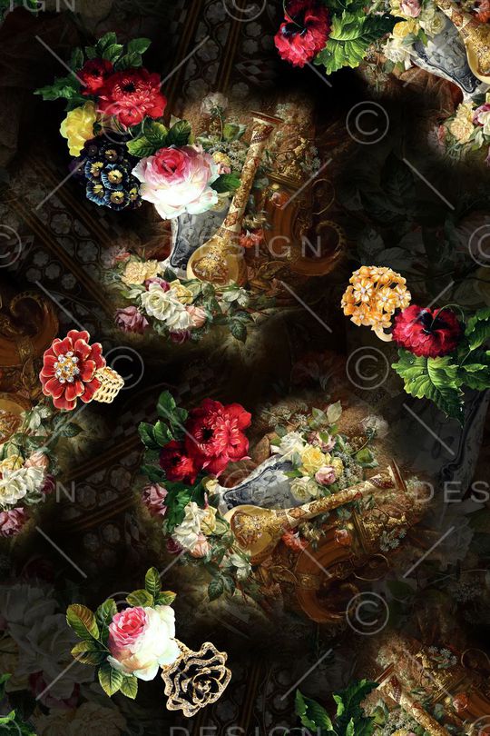 油画花印花华亿平台图片