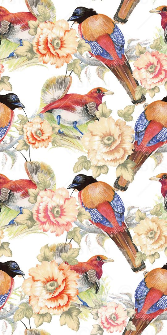 花鸟印花华亿平台图片