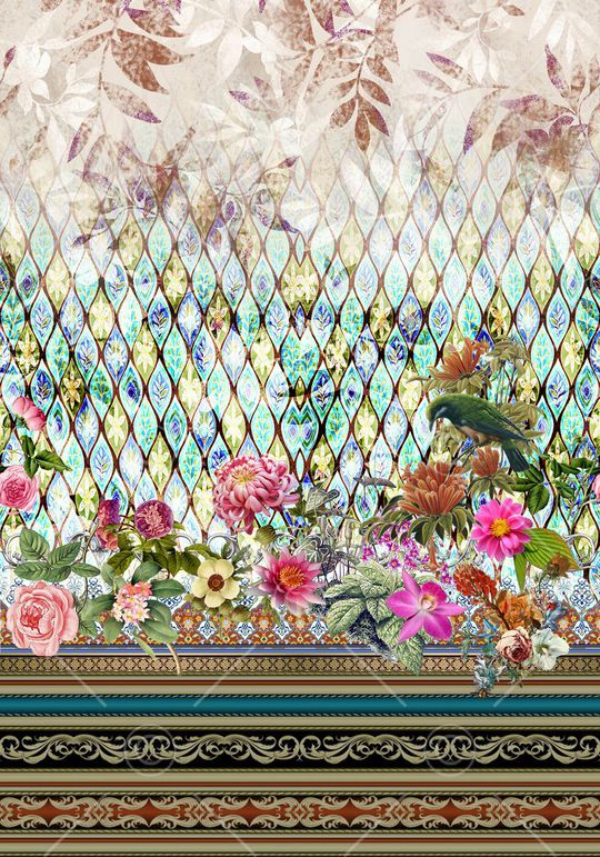 花卉印花华亿平台图片