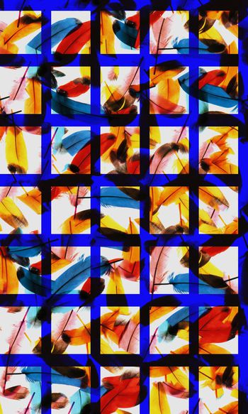 404264-几何线条格子羽毛组合女装裙装男装衬