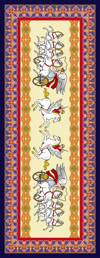 404269-欧式大牌风格希腊神话战神马车古典花