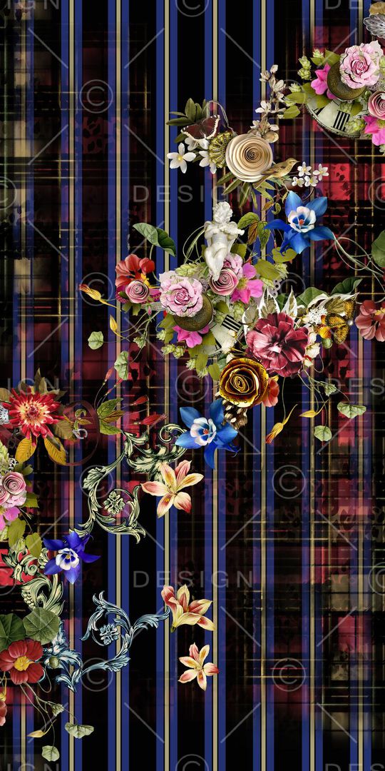 几何线条印花华亿平台图片