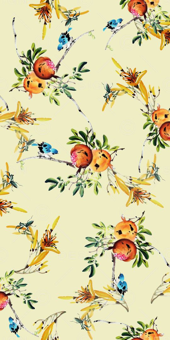 手绘小清新印花华亿平台图片