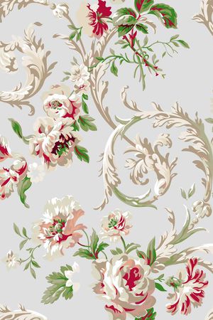 卷草、花卉印花华亿平台图片