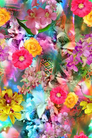 花卉印花华亿平台图片