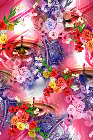 花卉印花华亿平台图片