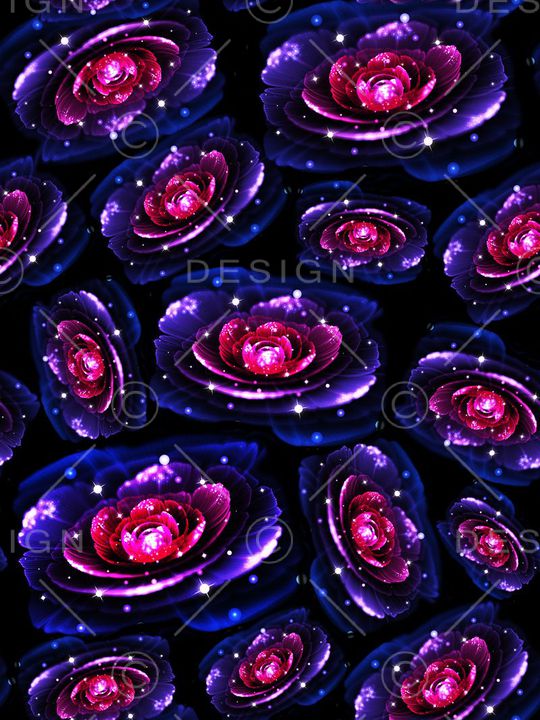 黑底大花印花华亿平台图片