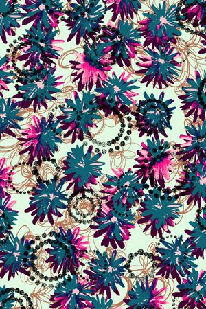 山水画印花华亿平台图片