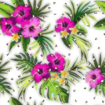 404713-热带花卉圆点网点肌理女装衬衣裙装休